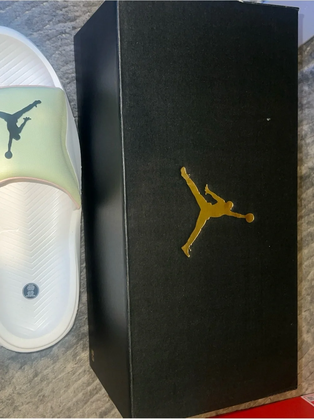 Jordan Franchise Slides MENS SZ  12 Luminous Green/Sail/Crimson Tint NEW IN BOX